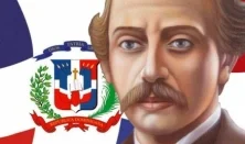 Juan pablo duarte y DIEZ PADRE DE LA PATRIA DE REPUBLICA DOMINICANA JUNTO AL ESCUDO DOMINICANO