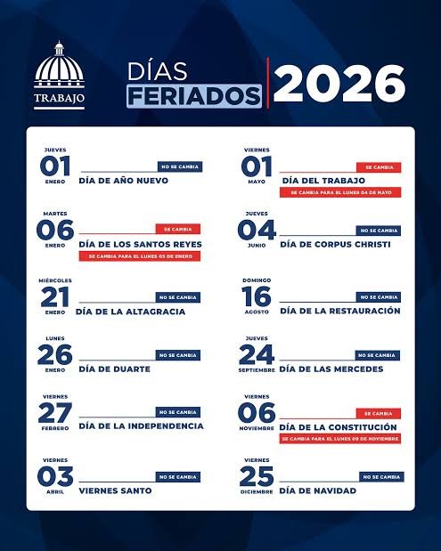 Cultura Dominicana 4 Dias feriado de la Republica Dominicana 2026