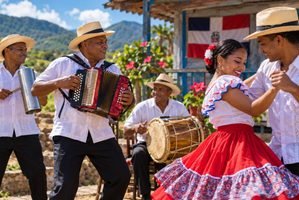 conjunto tipico con bailadores de merengue tipico dominicano